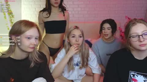 Snapshot of _ramune_ chatting on February 11, 11:31 am Merlizz Eva Jane Mila Nicole  left to right  online show from February 11, 11:31 am