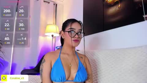 Coraline connected from 10 pm to 6 am Colombia time online show from July 22, 12:29 pm
