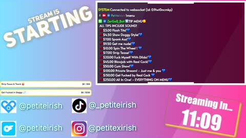 Petite Irish online show from April 3, 6:26 pm