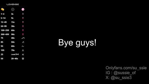 su_ssie online show from December 1, 1:03 am